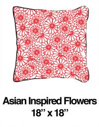 Asian Inspired Flowers Red